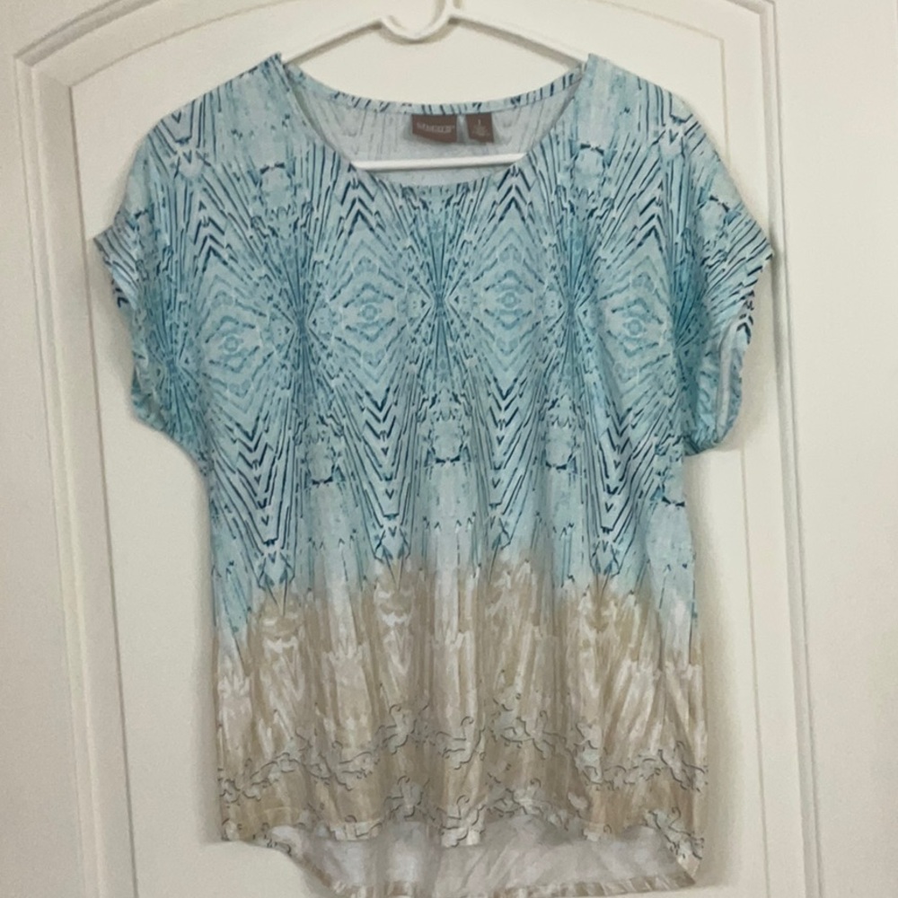 Chico’s Blue & Tan Top - Size 1